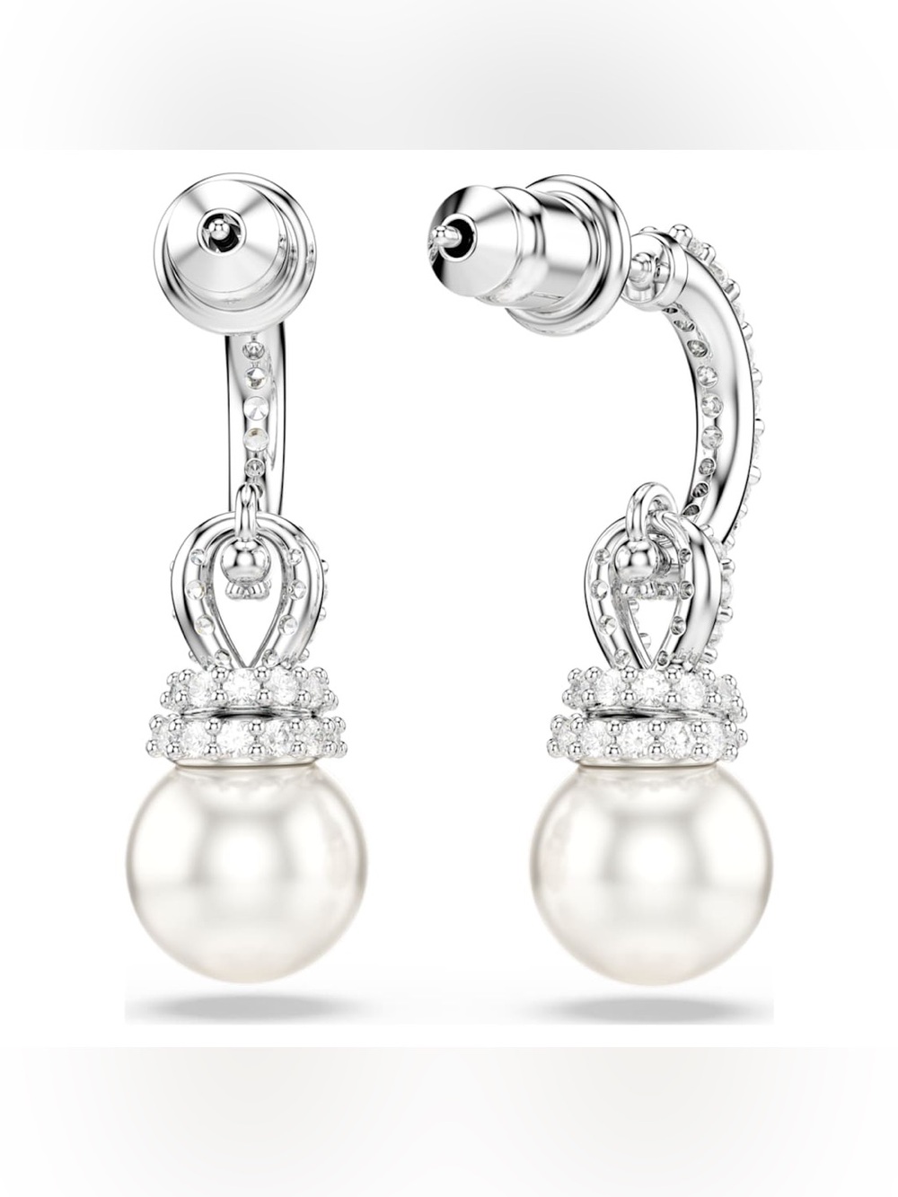 Swarovski Crystal Pearl Drop Earrings NIB Retail:$139 - Picture 6 of 7